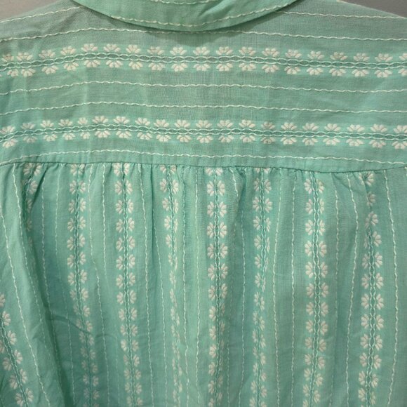 Lauren Conrad Teal Puff Sleeve Blouse – Women’s XL Button Front - Picture 6 of 7